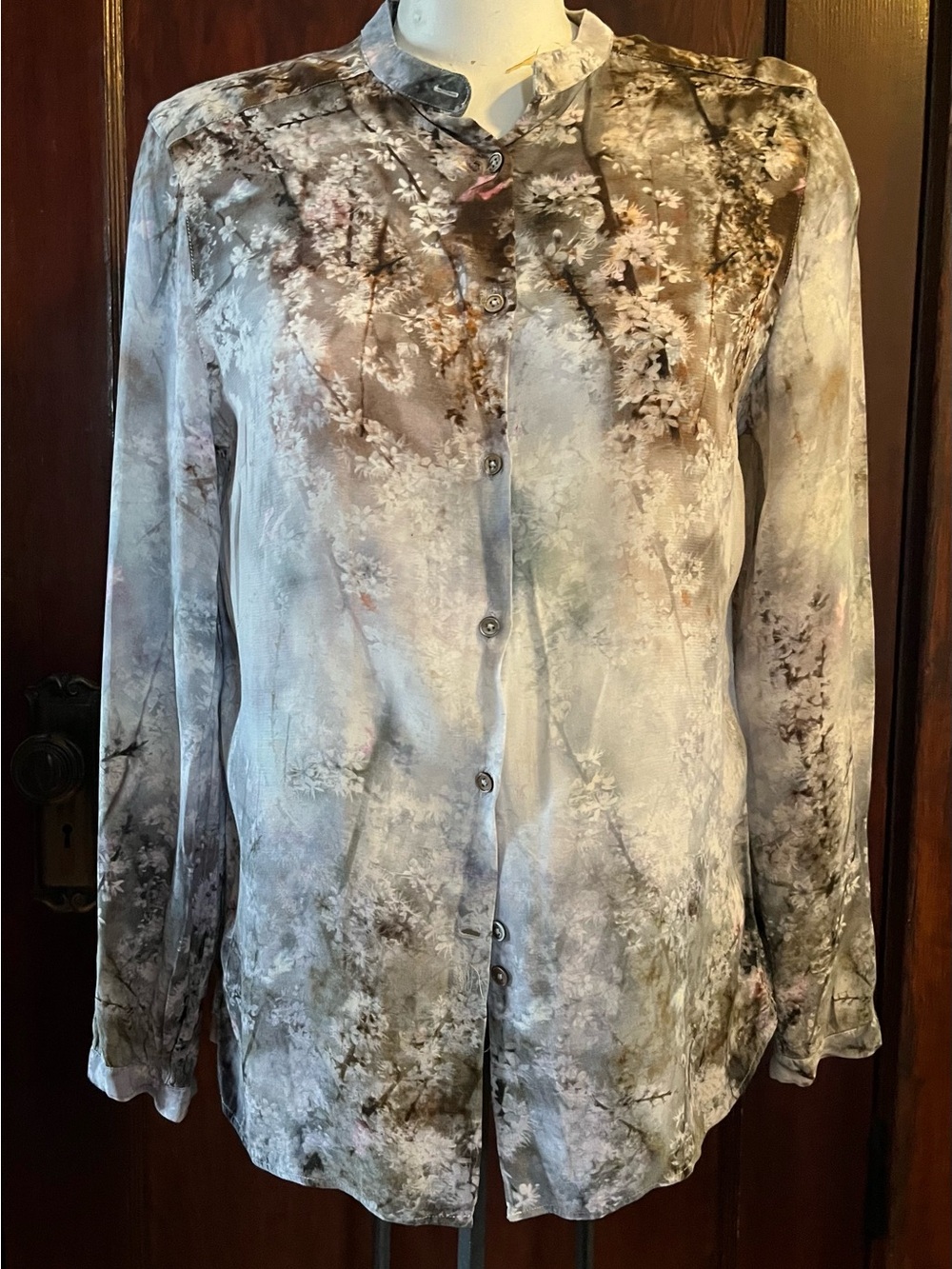 Paul Smith Watercolor Tie-Dye Shirt - Gray, Purple & taupe - Size Medium